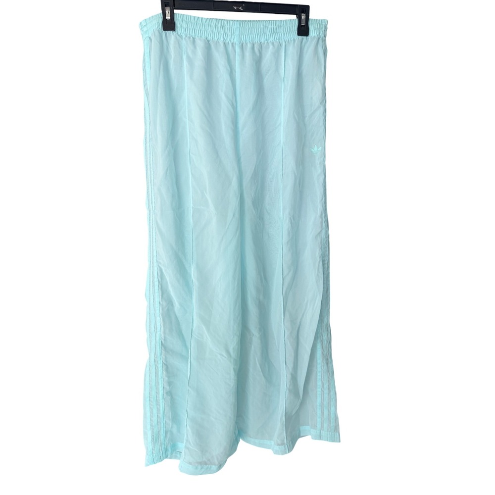 Adidas Originals Sheer Wide Leg Track Pants Light Blue Size XL